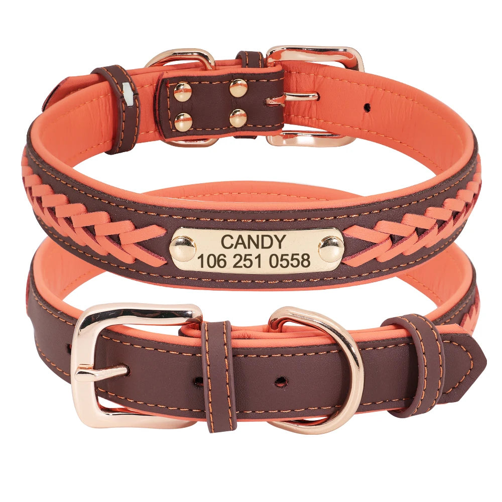 Personalized Dog Collar Custom Pet Puppy Nameplate Collars Free Engraved ID Tag Adjustable For Small Medium Large Dogs Chihuahua