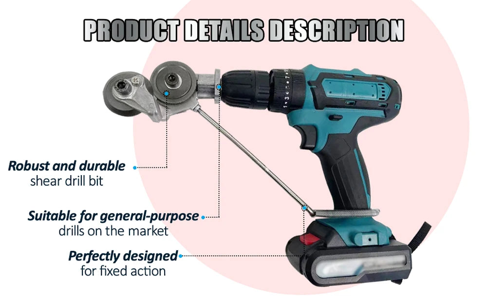 1/2Pcs Electric Drill Cutter Attachment Metal Double Headed Sheet Cutting Tools Cut Plate Punch Shears Drill Plate Cutter Set