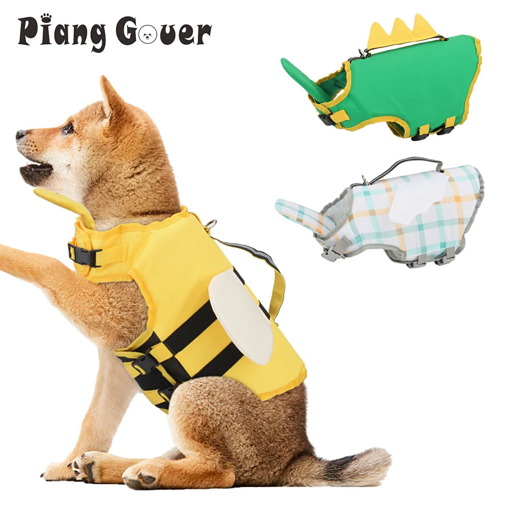 Dog Life Jacket Summer Animal Shape Small Bee Medium Small Big Dogs Vest Swimsuit Pet Swim Suit
