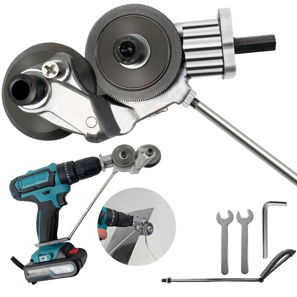 1/2Pcs Electric Drill Cutter Attachment Metal Double Headed Sheet Cutting Tools Cut Plate Punch Shears Drill Plate Cutter Set
