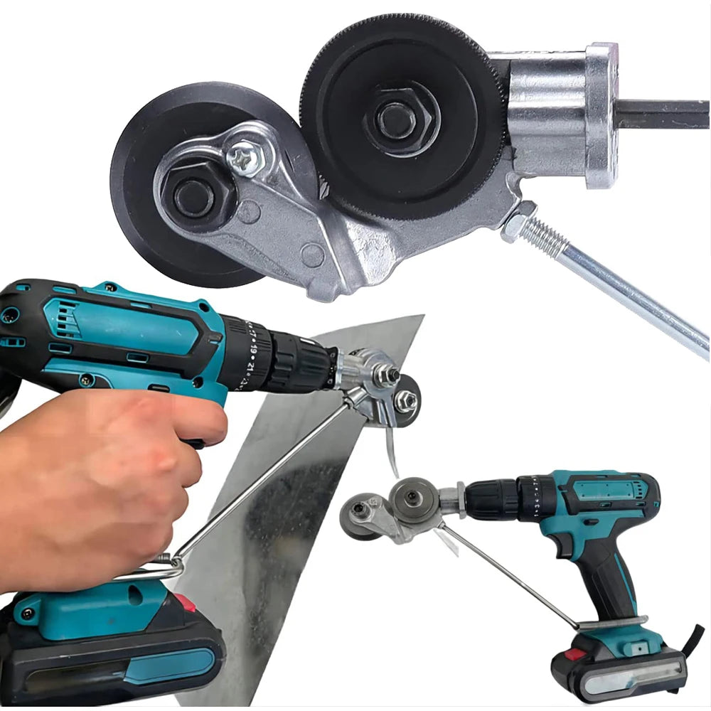 1/2Pcs Electric Drill Cutter Attachment Metal Double Headed Sheet Cutting Tools Cut Plate Punch Shears Drill Plate Cutter Set