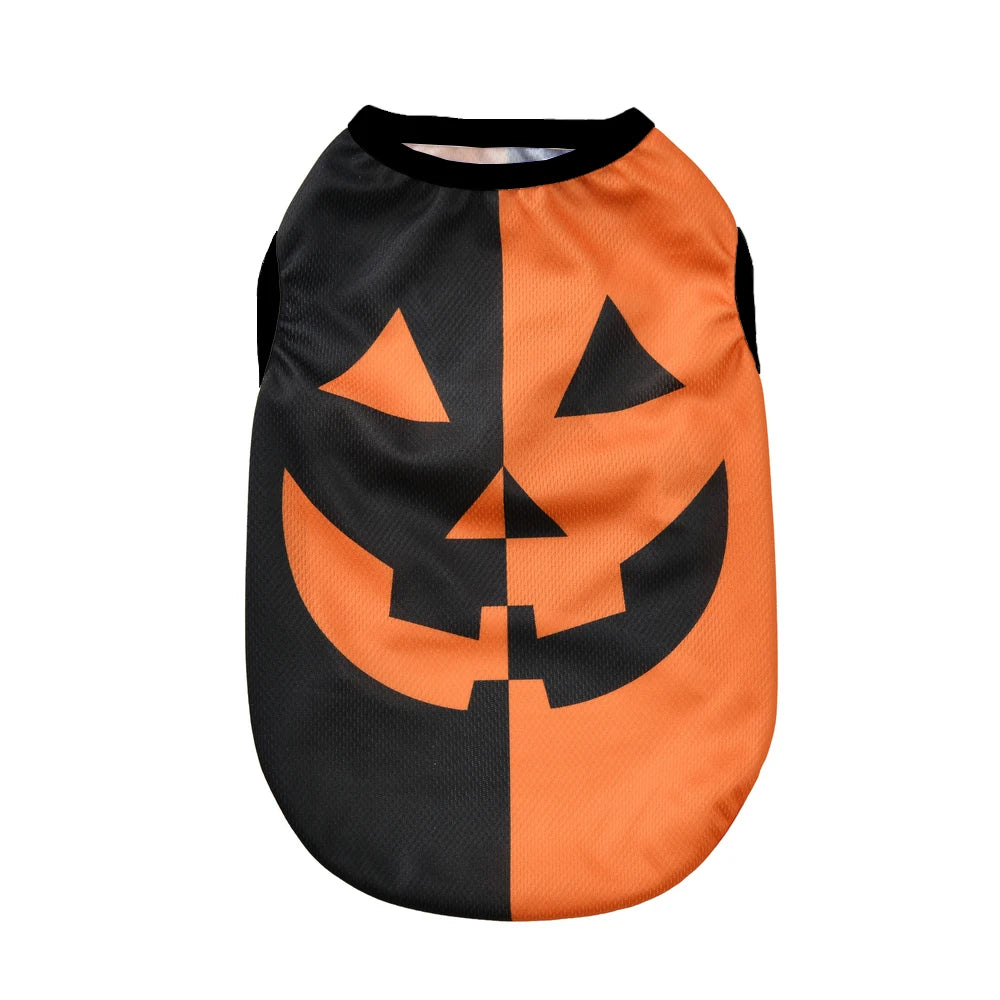 Dog Clothes For Small Medium Dogs Cats Halloween Pumpkin Paw Print Puppy Vest Coat Chihuahua Yorkies Costumes Pet Party Clothing
