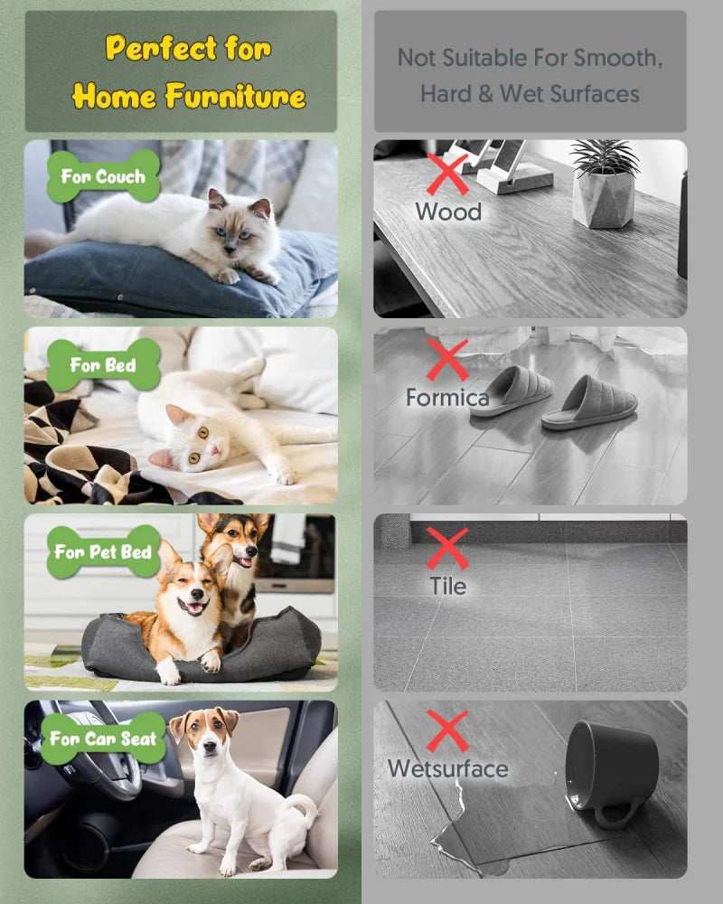 Pet Removes Hairs Cat and Dogs Green Cleaning Brush Fur Removing Animals Hair Brush Couch Sofa Carpets Clothing Combs Supplies