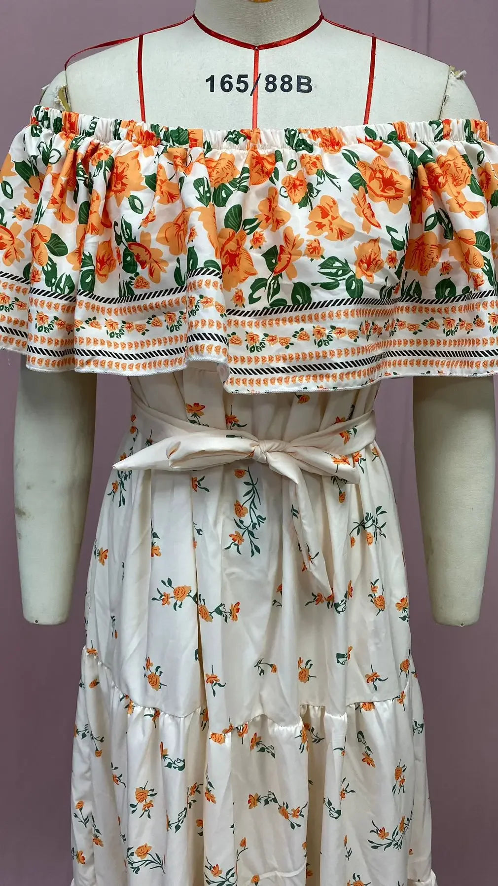 Amazon Off-shoulder Printing Long Dress New Arrival European American Foreign Trade Spring Summer Season Women Fashion