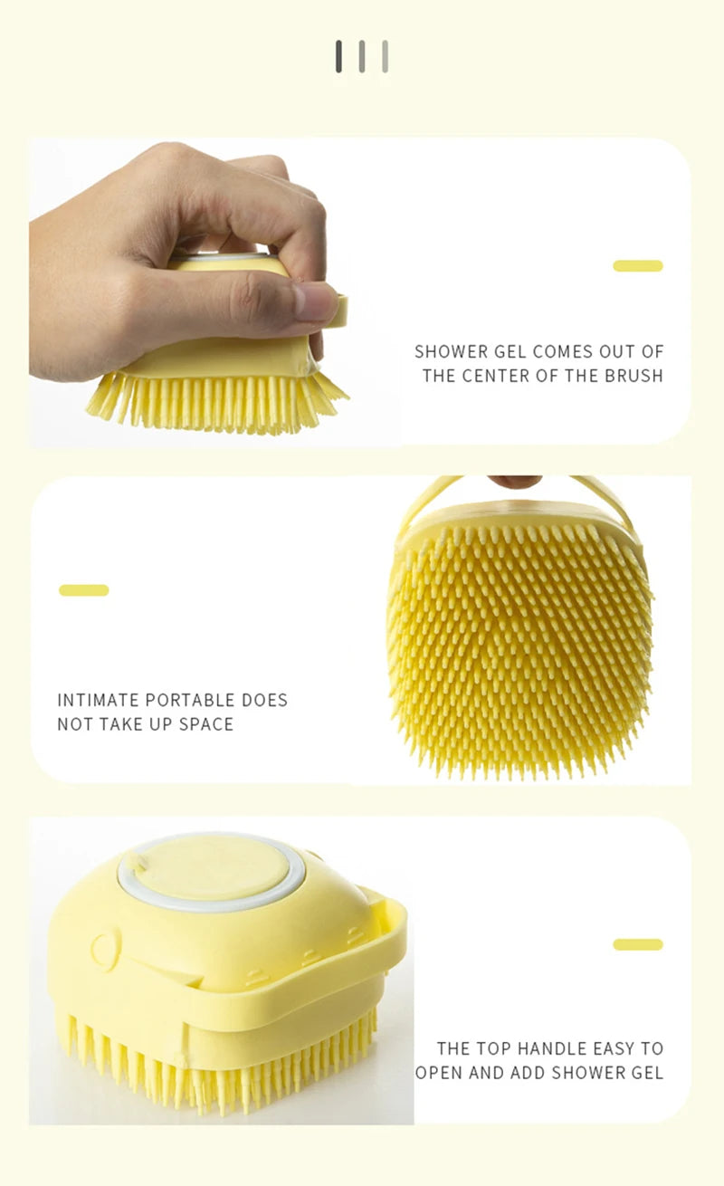 Pet Bathing Brush Soft Silicone Massager Shower Gel Bathing Brush Clean Tools Comb Dog Cat Cleaning Grooming Supplies
