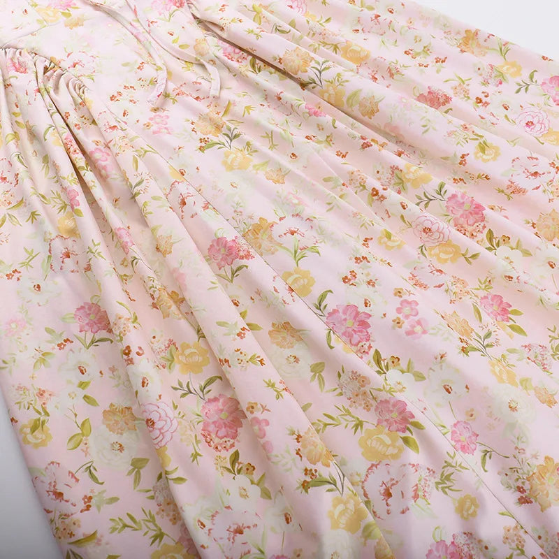 Townlike Waist Wrap Print A-line Elegant Midi Long Dress Women Halter 2024 Spring Summer Dress Backless Sexy Party Dresses