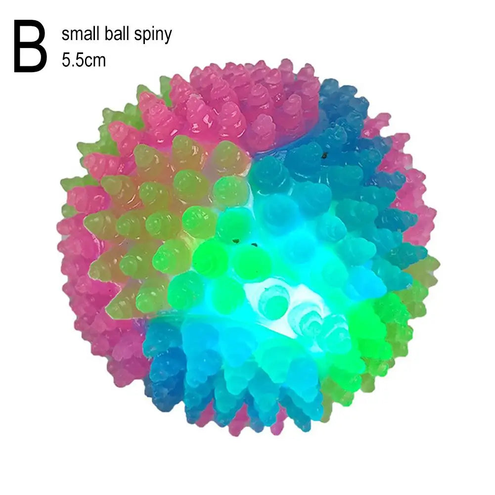 Pet Light Up Toy Ball Glowing LED Puppy Flashing Elastic Ball Toy Color Light TPR Ball Interactive Toys For Cats Small Dogs D8T4