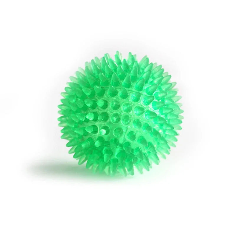 TPR Training Pet Teeth Chewing Toy Pet Dog Toys Puppy Sounding Toy Polka Squeaky Tooth Cleaning Ball for Small and Medium Dogs