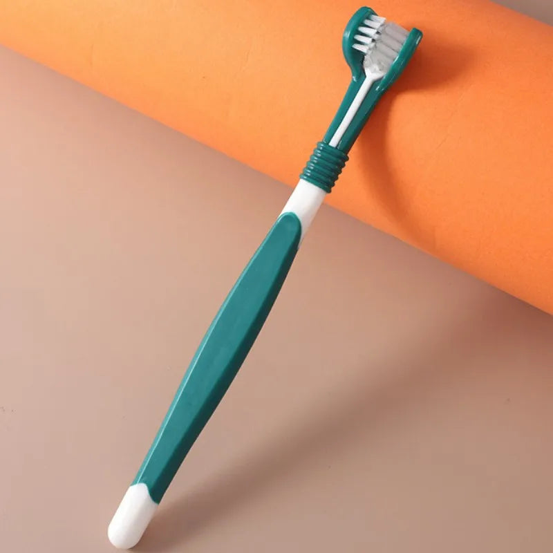 Dog Toothbrush Three Sided Pet Toothbrush Dog Teeth Cleaning Soft Hair Teeth Brush for Dogs Cat Mouth Cleaning Pet Products