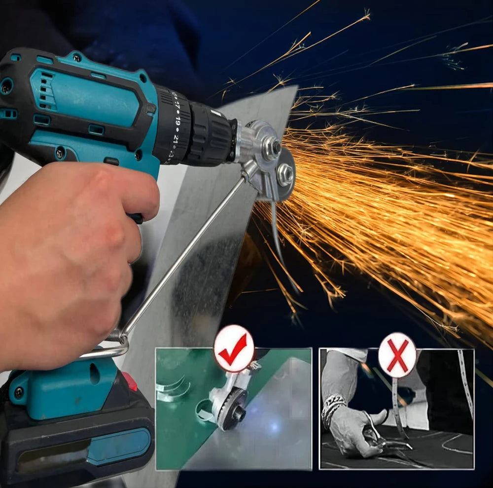 1/2Pcs Electric Drill Cutter Attachment Metal Double Headed Sheet Cutting Tools Cut Plate Punch Shears Drill Plate Cutter Set