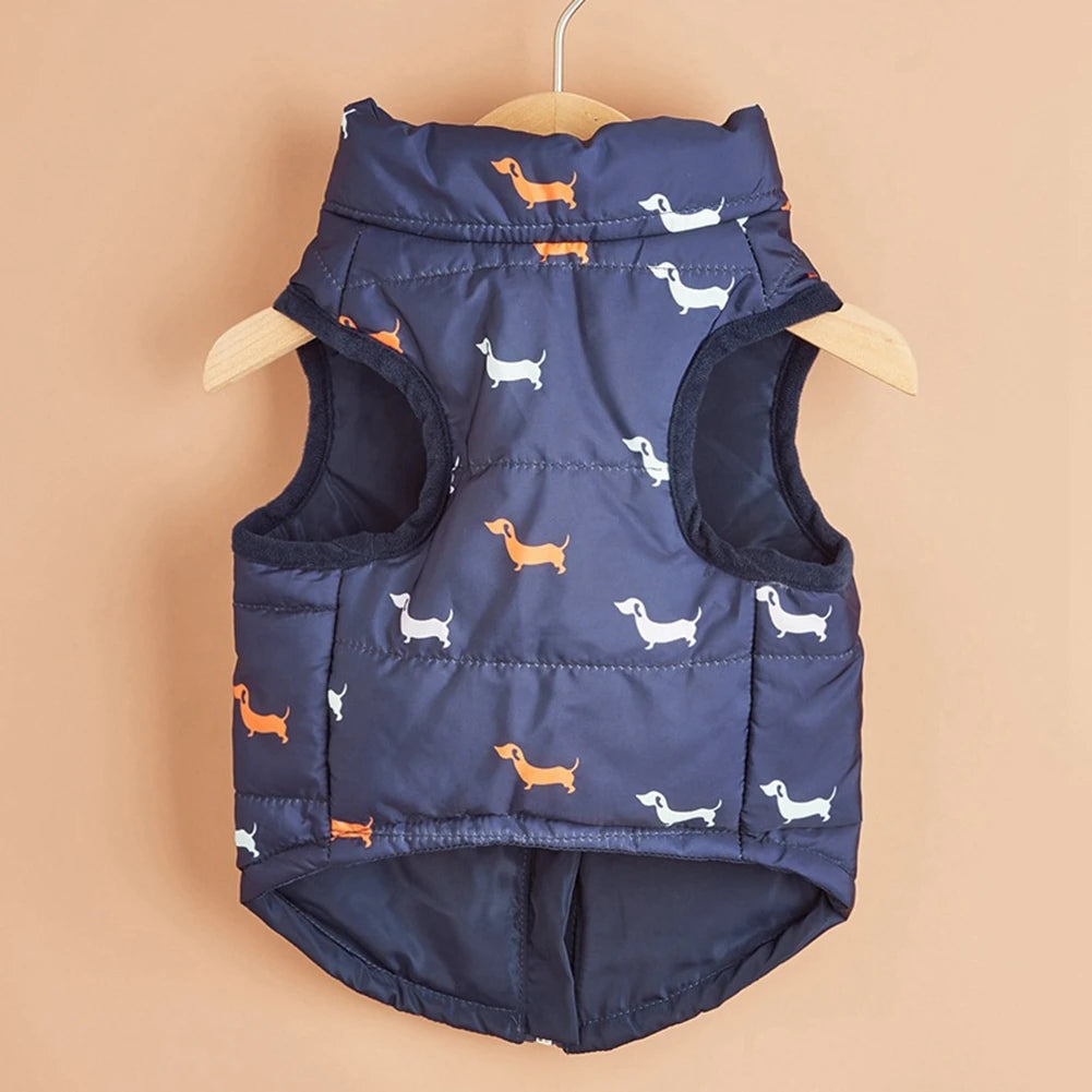 Pet Cats Dogs Warm Zipper Traction Hole Cardigan Cotton Vest Pet Warm Clothes Dogs Autumn Winter Clothes Cardigan For Pets