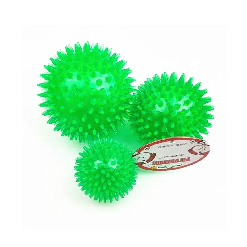 TPR Training Pet Teeth Chewing Toy Pet Dog Toys Puppy Sounding Toy Polka Squeaky Tooth Cleaning Ball for Small and Medium Dogs