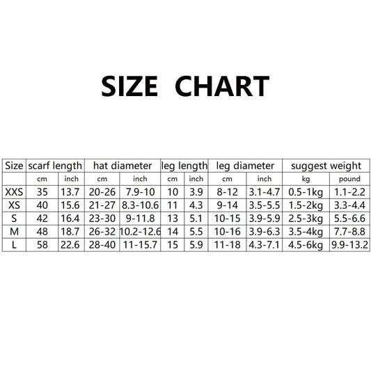 1 Set(hat+scarf+leg Warmers) Rainbow Stripe Knitted Dog Scarf Winter Warm Hat Footwear Sloves Pet Clothes Accessories