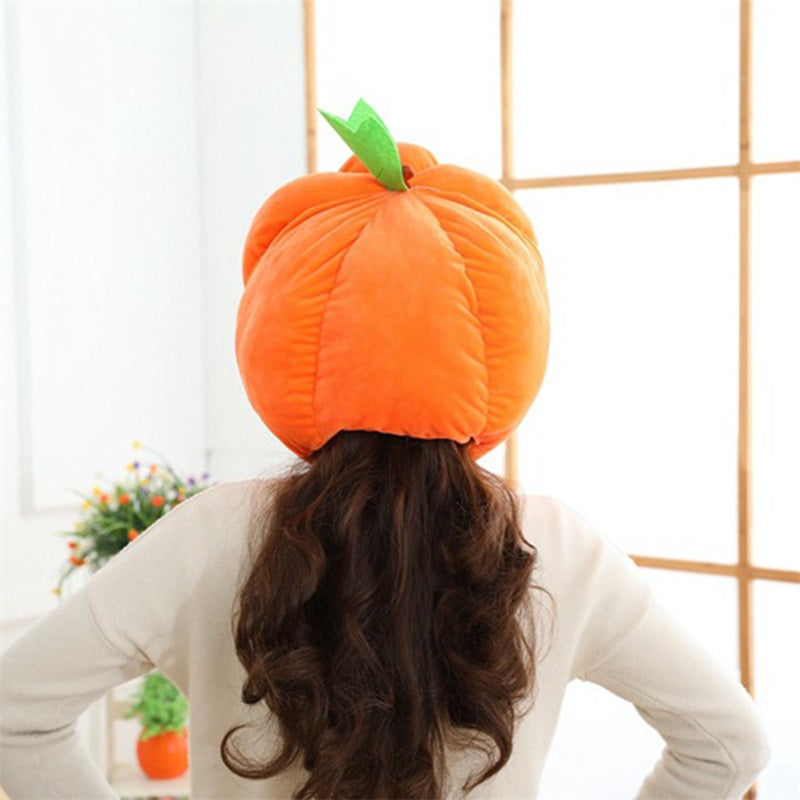 Adorable Plush Pumpkin Beanie Hat and Scarf Set for Adults Fun Halloween Costume Accessories for Men and Women Festive Party