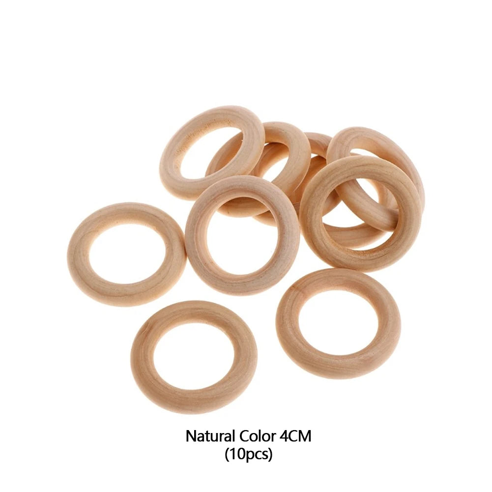 10Pcs Pet Bird Parrot Intelligence Toys Natural Wooden Ring Parrot Training Toy Chew Bite Toys For Budgies Parakeet Growth Toy