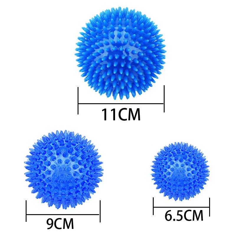 TPR Training Pet Teeth Chewing Toy Pet Dog Toys Puppy Sounding Toy Polka Squeaky Tooth Cleaning Ball for Small and Medium Dogs