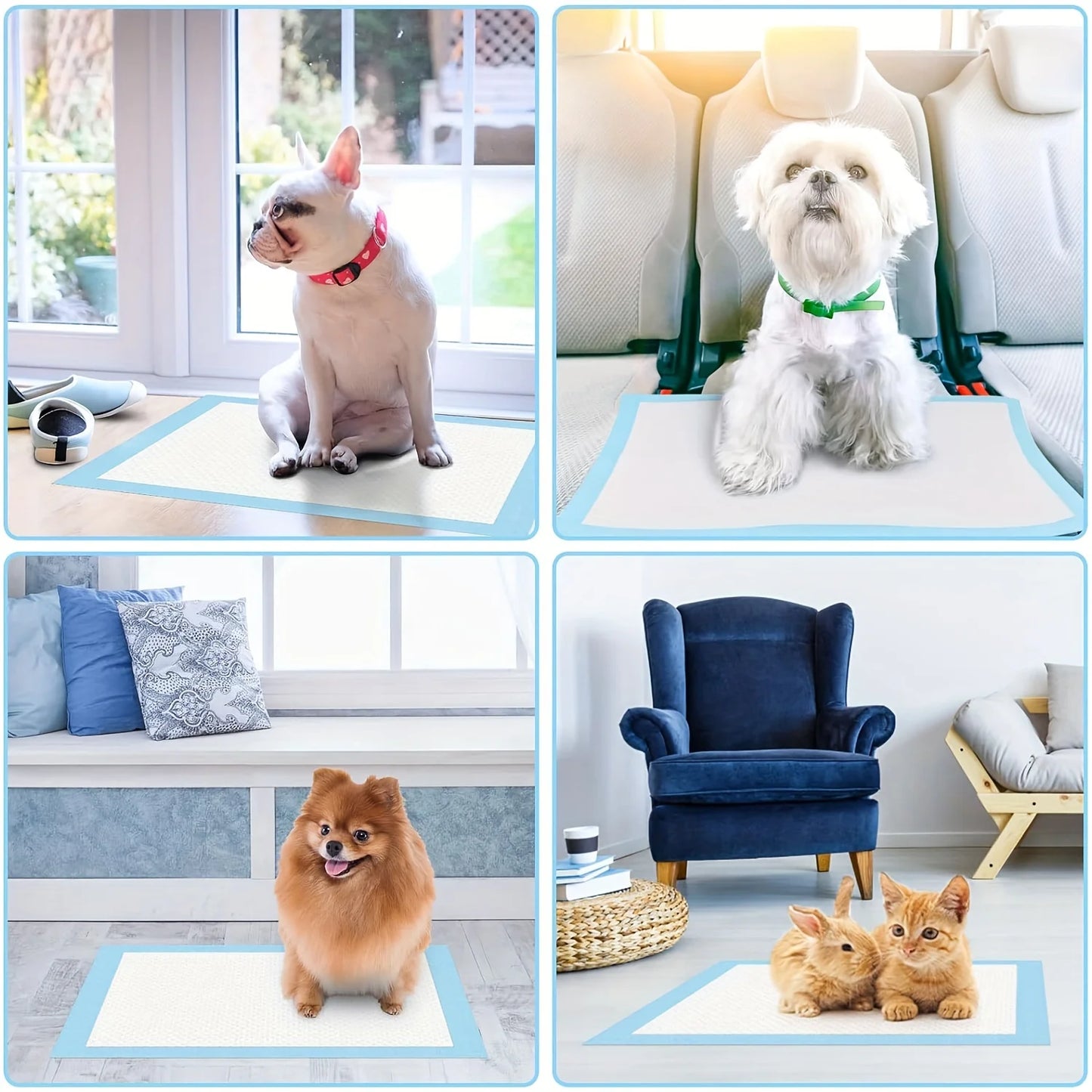 100pcs/200pcs pet diapers, dog thickened urine pads, dog diapers, pet products; Dog education device hygiene training, used for