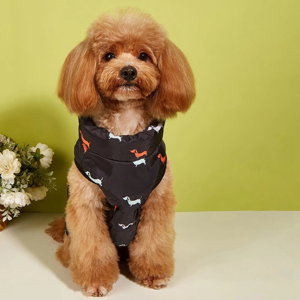 Pet Cats Dogs Warm Zipper Traction Hole Cardigan Cotton Vest Pet Warm Clothes Dogs Autumn Winter Clothes Cardigan For Pets
