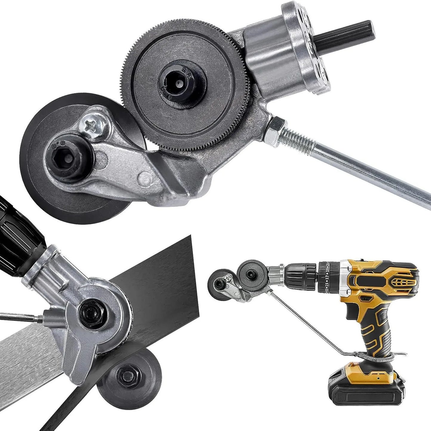 1/2Pcs Electric Drill Cutter Attachment Metal Double Headed Sheet Cutting Tools Cut Plate Punch Shears Drill Plate Cutter Set
