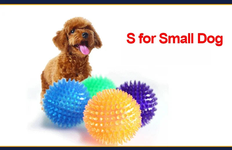 TPR Training Pet Teeth Chewing Toy Pet Dog Toys Puppy Sounding Toy Polka Squeaky Tooth Cleaning Ball for Small and Medium Dogs