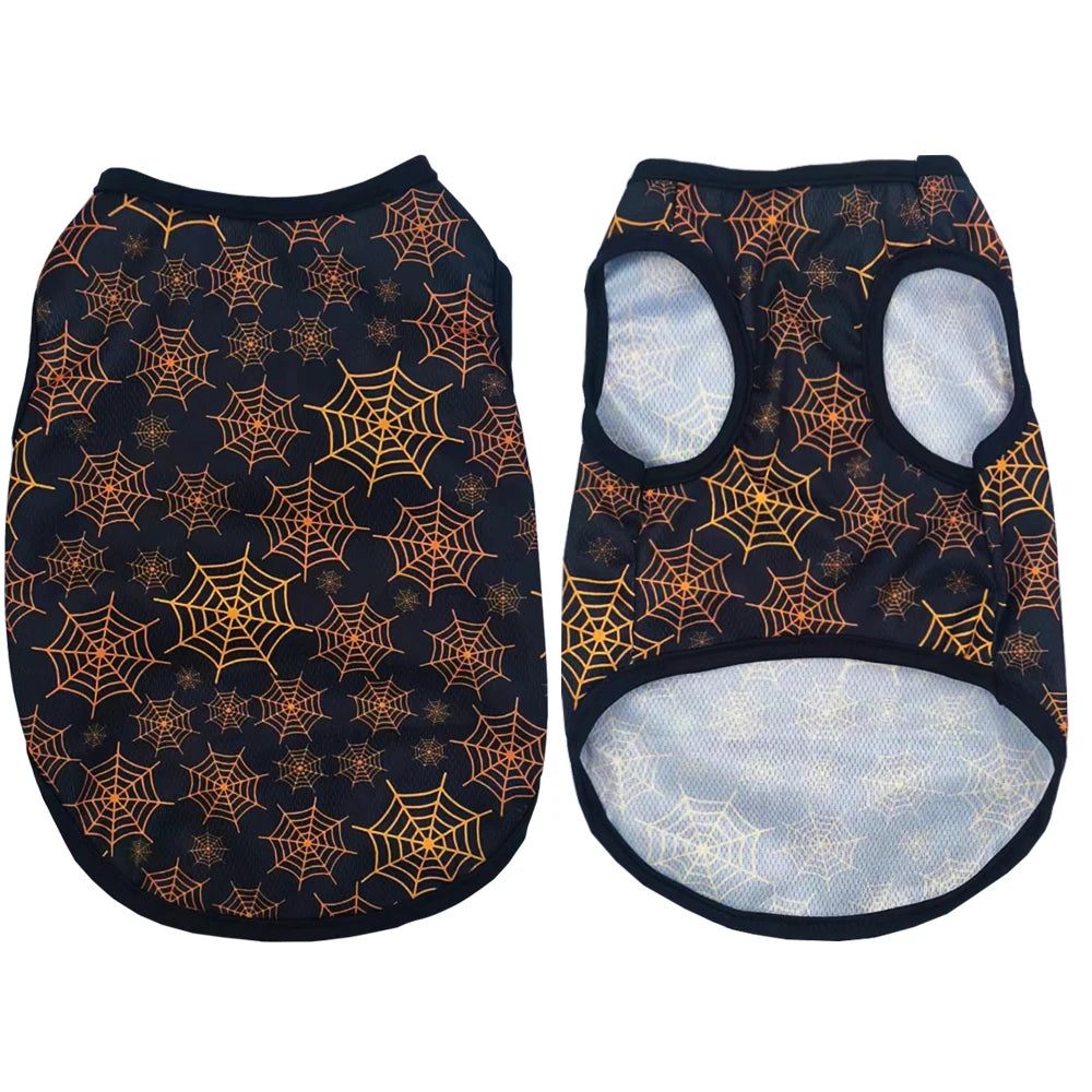 Dog Clothes For Small Medium Dogs Cats Halloween Pumpkin Paw Print Puppy Vest Coat Chihuahua Yorkies Costumes Pet Party Clothing