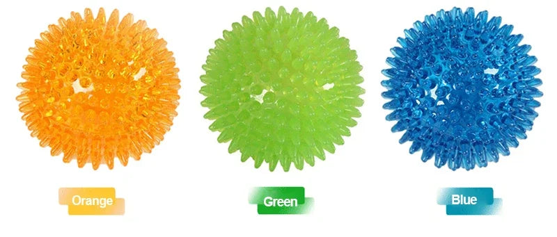 TPR Training Pet Teeth Chewing Toy Pet Dog Toys Puppy Sounding Toy Polka Squeaky Tooth Cleaning Ball for Small and Medium Dogs