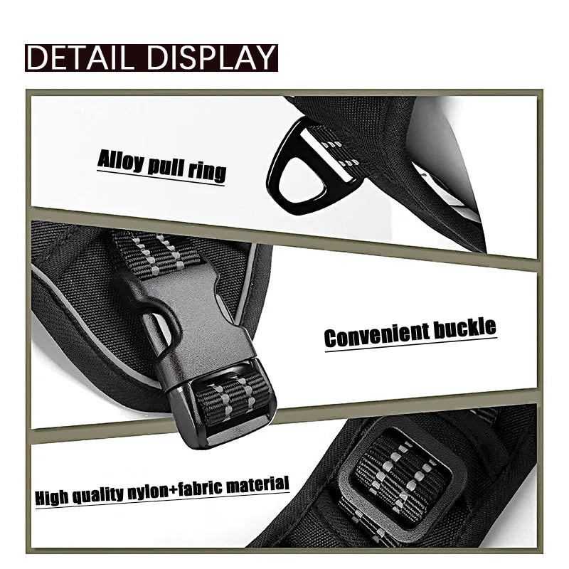 Dog Leash Tactical Dog Chest And Back Large Dog Pet Chest And Back Strap Explosion-Proof Charging Dog Traction Rope