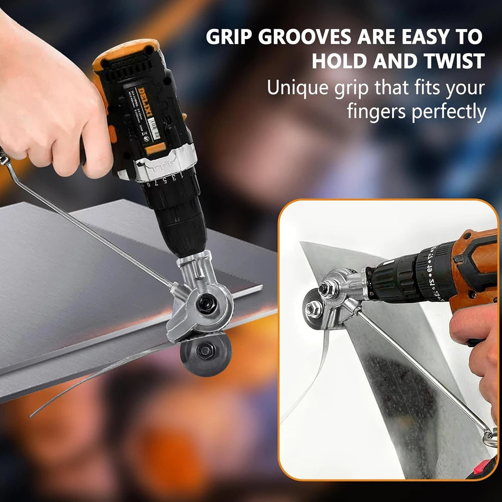 1/2Pcs Electric Drill Cutter Attachment Metal Double Headed Sheet Cutting Tools Cut Plate Punch Shears Drill Plate Cutter Set