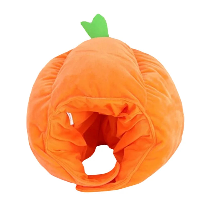 Adorable Plush Pumpkin Beanie Hat and Scarf Set for Adults Fun Halloween Costume Accessories for Men and Women Festive Party