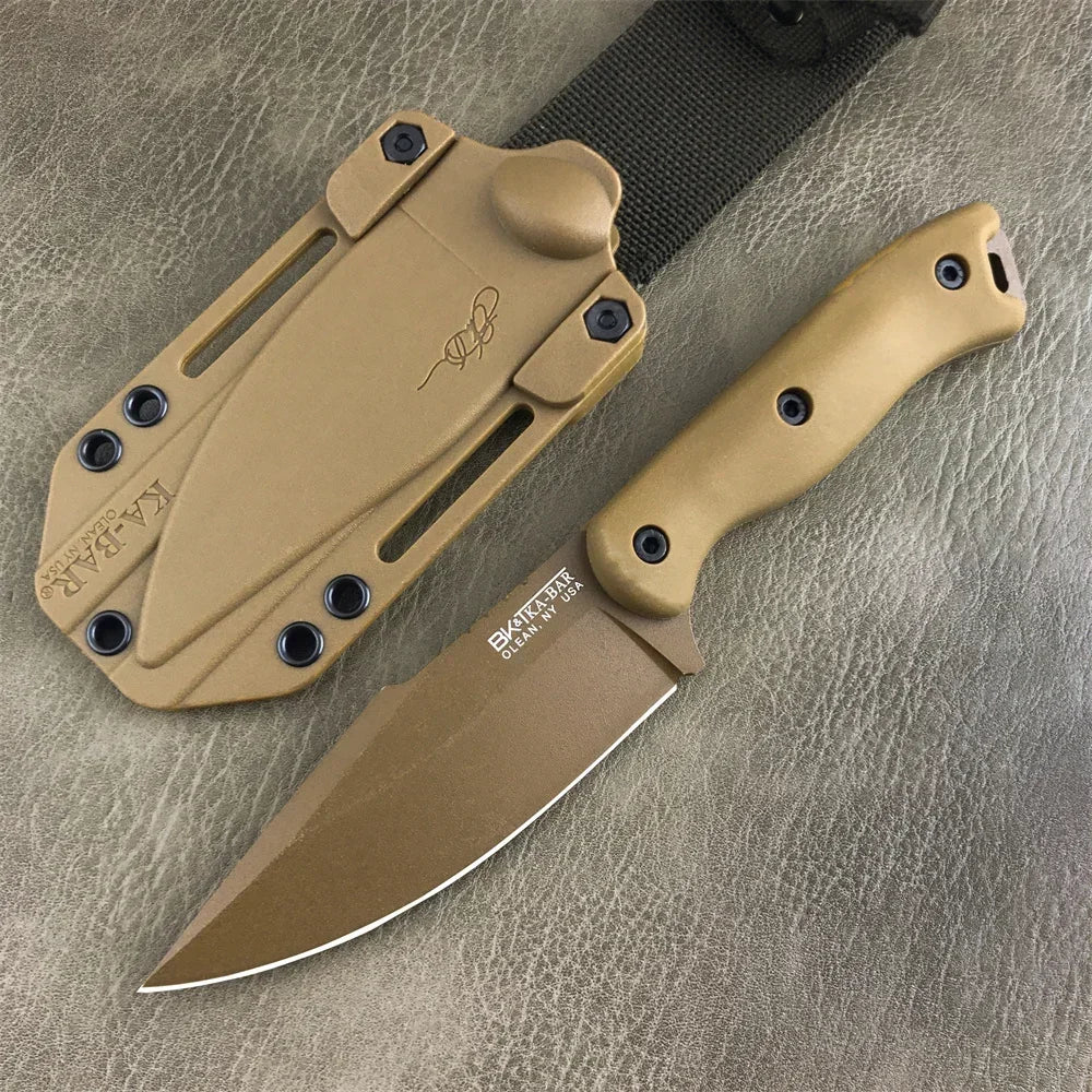 Outdoor Fixed Blade Survival Straight Knife D2 Blade Nylon Fiberglass Handle with Kydex Sheath Tactical Self-defense Hunting EDC