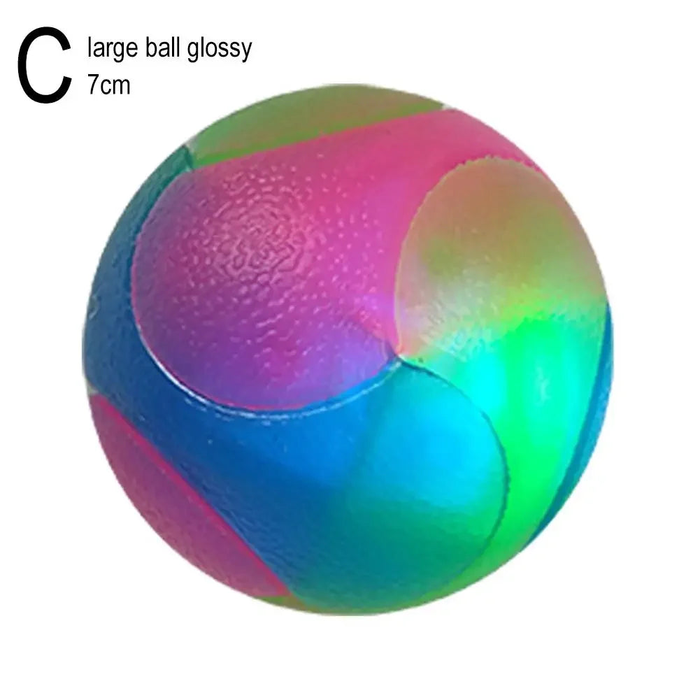 Pet Light Up Toy Ball Glowing LED Puppy Flashing Elastic Ball Toy Color Light TPR Ball Interactive Toys For Cats Small Dogs D8T4