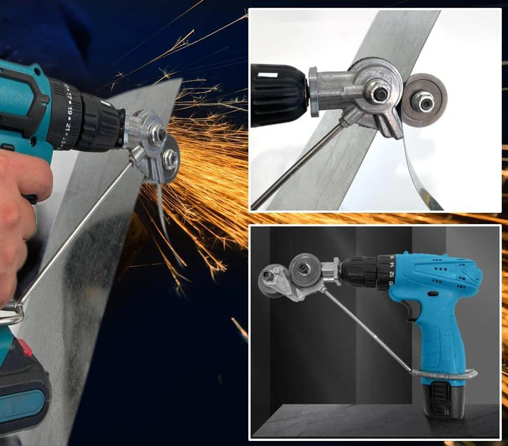1/2Pcs Electric Drill Cutter Attachment Metal Double Headed Sheet Cutting Tools Cut Plate Punch Shears Drill Plate Cutter Set
