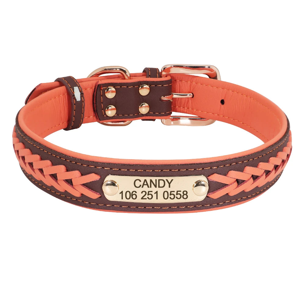 Personalized Dog Collar Custom Pet Puppy Nameplate Collars Free Engraved ID Tag Adjustable For Small Medium Large Dogs Chihuahua