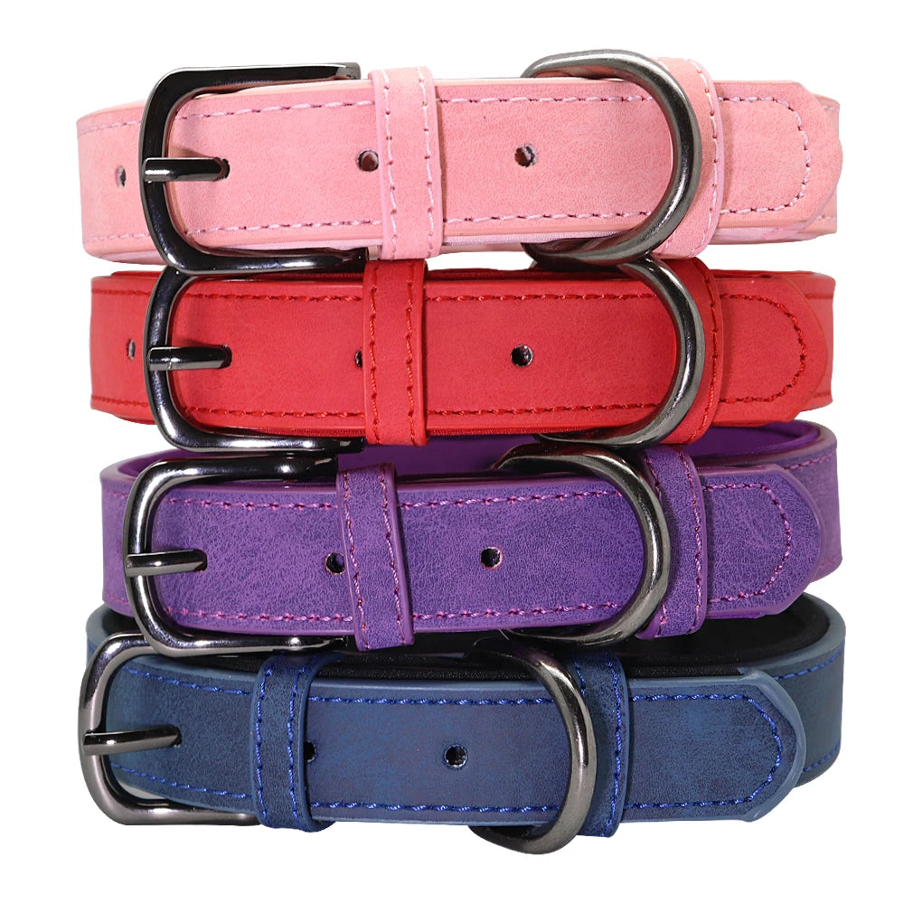 Custom Dog Collar Personalized Small Dogs Leather Collar Engraved Puppy Pet ID Tag Collars Pet Products For French Bulldog Pug