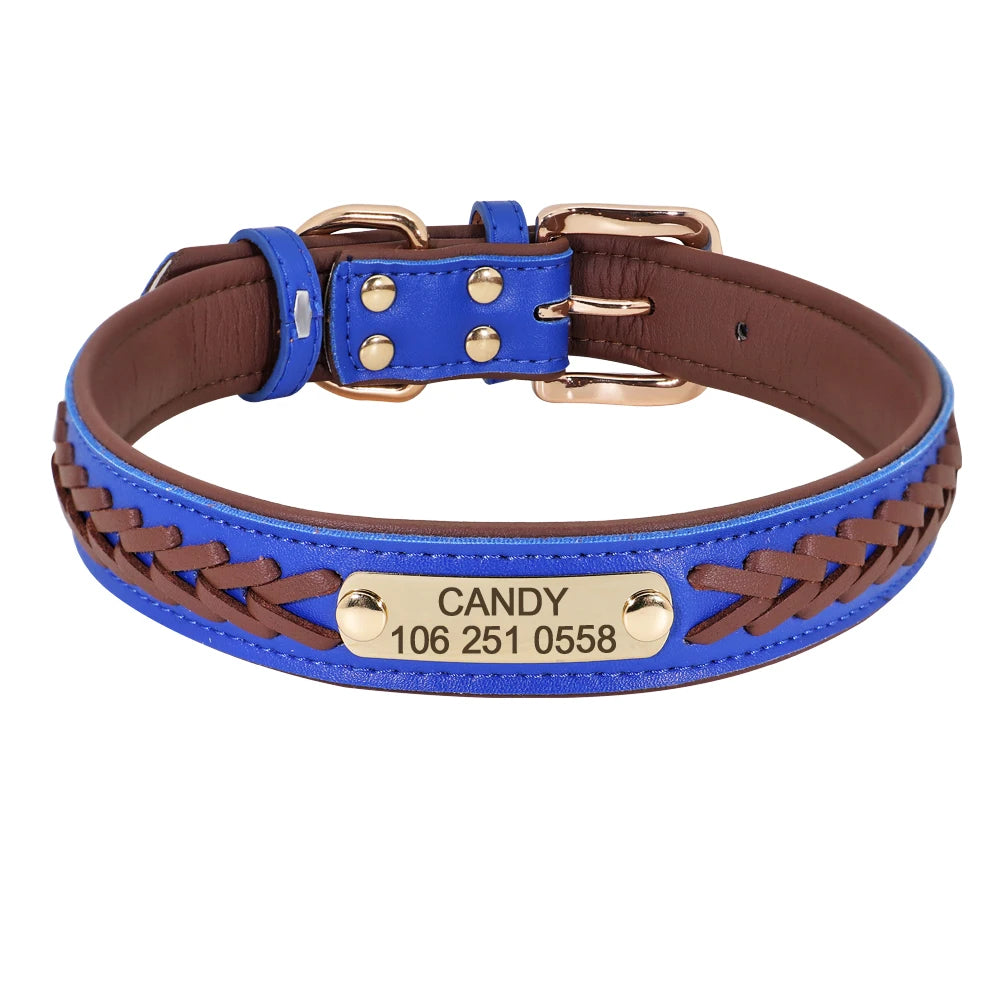 Personalized Dog Collar Custom Pet Puppy Nameplate Collars Free Engraved ID Tag Adjustable For Small Medium Large Dogs Chihuahua