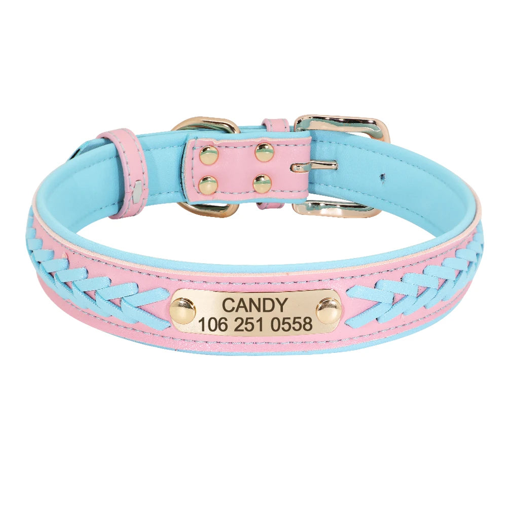 Personalized Dog Collar Custom Pet Puppy Nameplate Collars Free Engraved ID Tag Adjustable For Small Medium Large Dogs Chihuahua