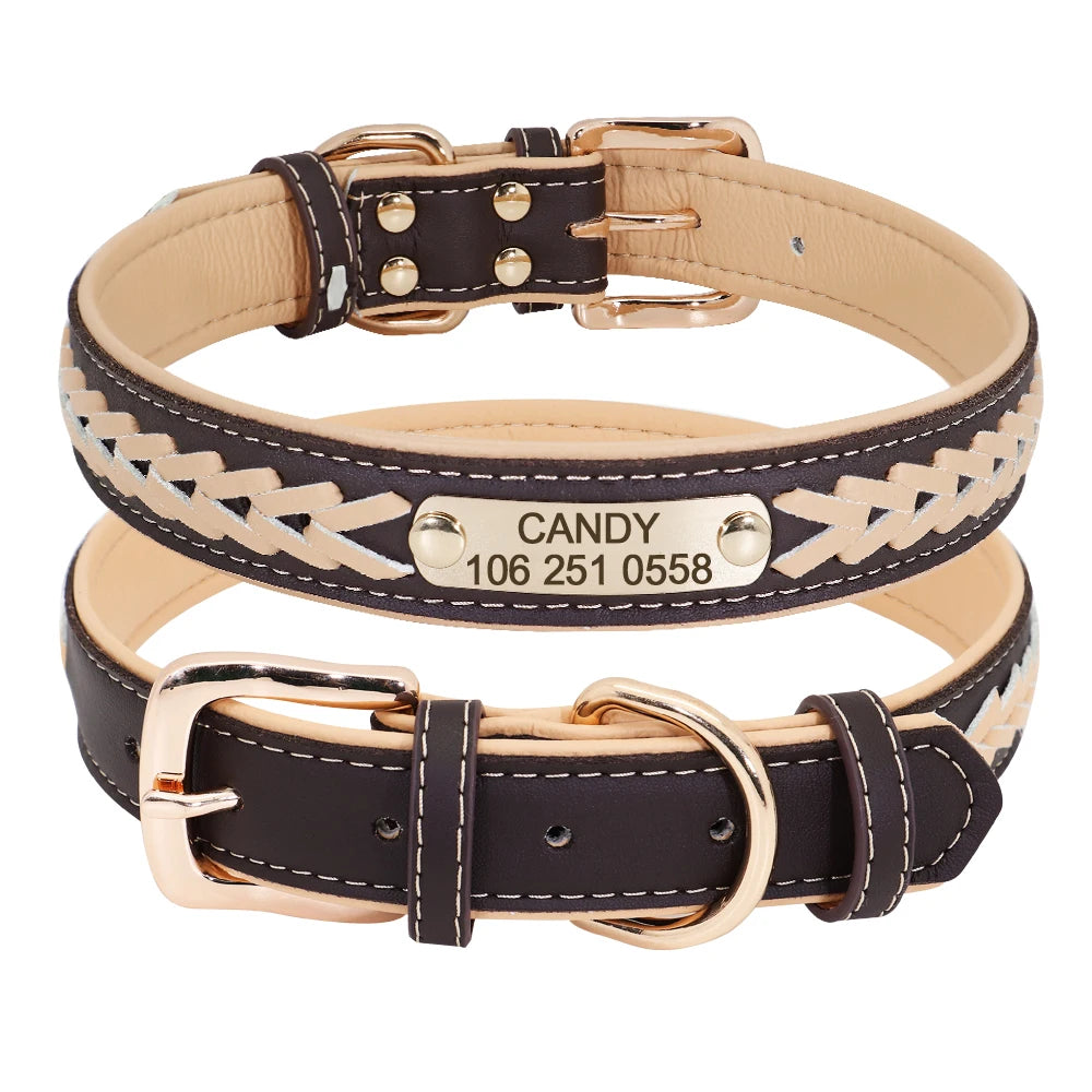 Personalized Dog Collar Custom Pet Puppy Nameplate Collars Free Engraved ID Tag Adjustable For Small Medium Large Dogs Chihuahua