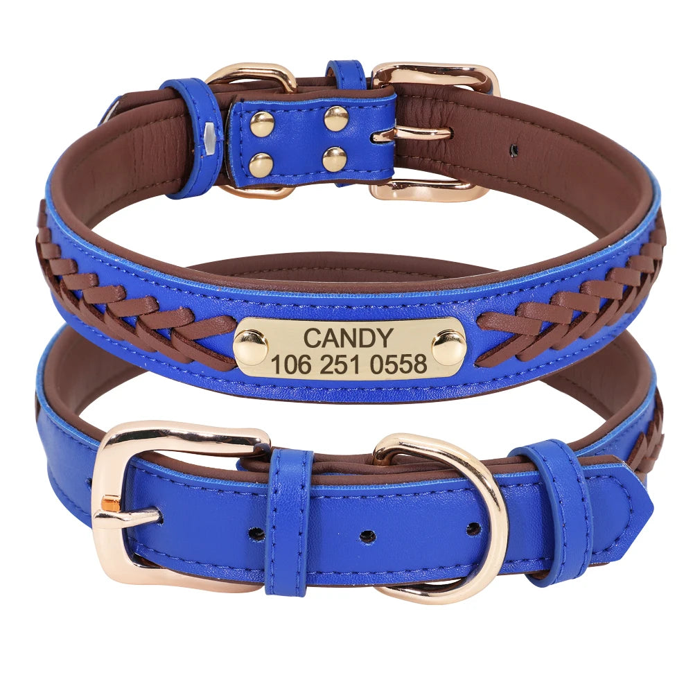 Personalized Dog Collar Custom Pet Puppy Nameplate Collars Free Engraved ID Tag Adjustable For Small Medium Large Dogs Chihuahua