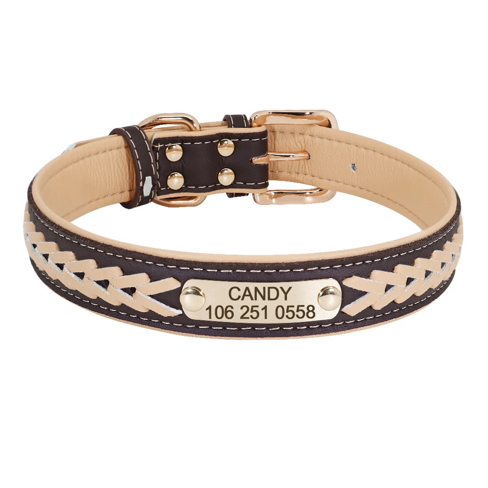 Personalized Dog Collar Custom Pet Puppy Nameplate Collars Free Engraved ID Tag Adjustable For Small Medium Large Dogs Chihuahua