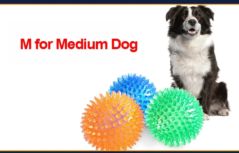 TPR Training Pet Teeth Chewing Toy Pet Dog Toys Puppy Sounding Toy Polka Squeaky Tooth Cleaning Ball for Small and Medium Dogs