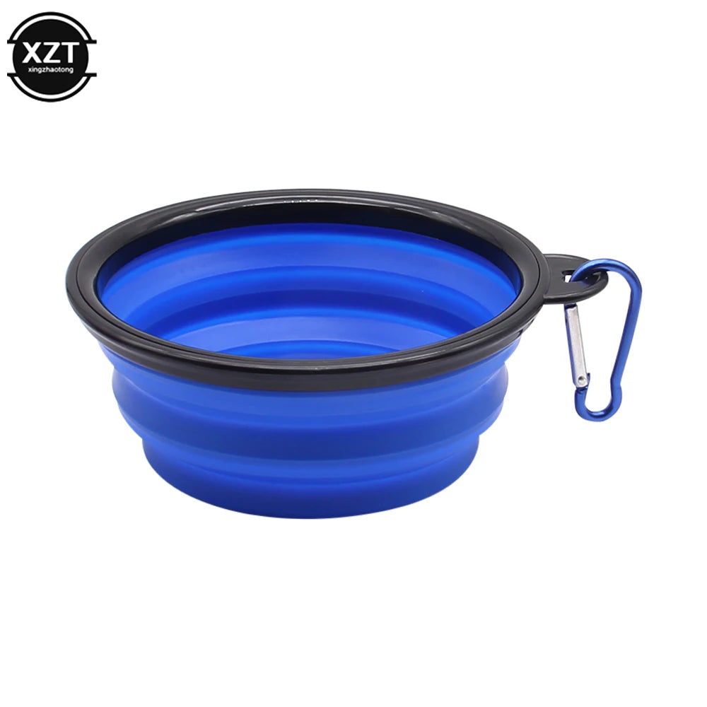 Portable Collapsible Dog Travel Bowl Silicone Pet Dogs Bowls For Traveling Camping Walking Outdoor Feeding Pet Folding Dish Bowl