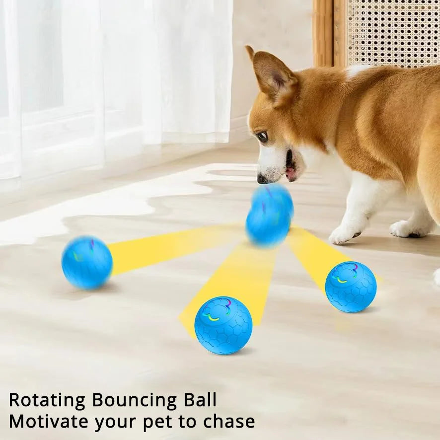 Electric Interactive Dog Ball Toys With Led Lilght Automatic Moving Smart Ball Dog Color Changing Bouncing Rotating Pet Products