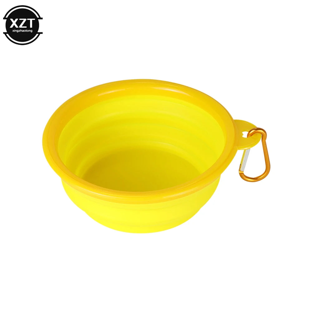 Portable Collapsible Dog Travel Bowl Silicone Pet Dogs Bowls For Traveling Camping Walking Outdoor Feeding Pet Folding Dish Bowl