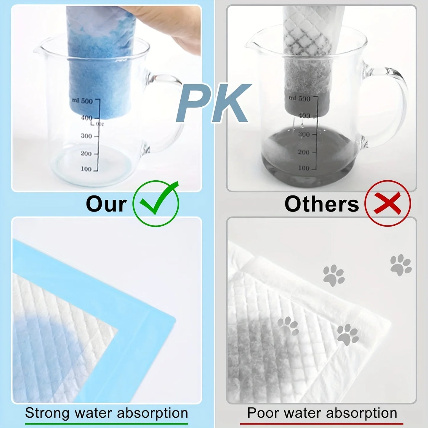 100pcs/200pcs pet diapers, dog thickened urine pads, dog diapers, pet products; Dog education device hygiene training, used for