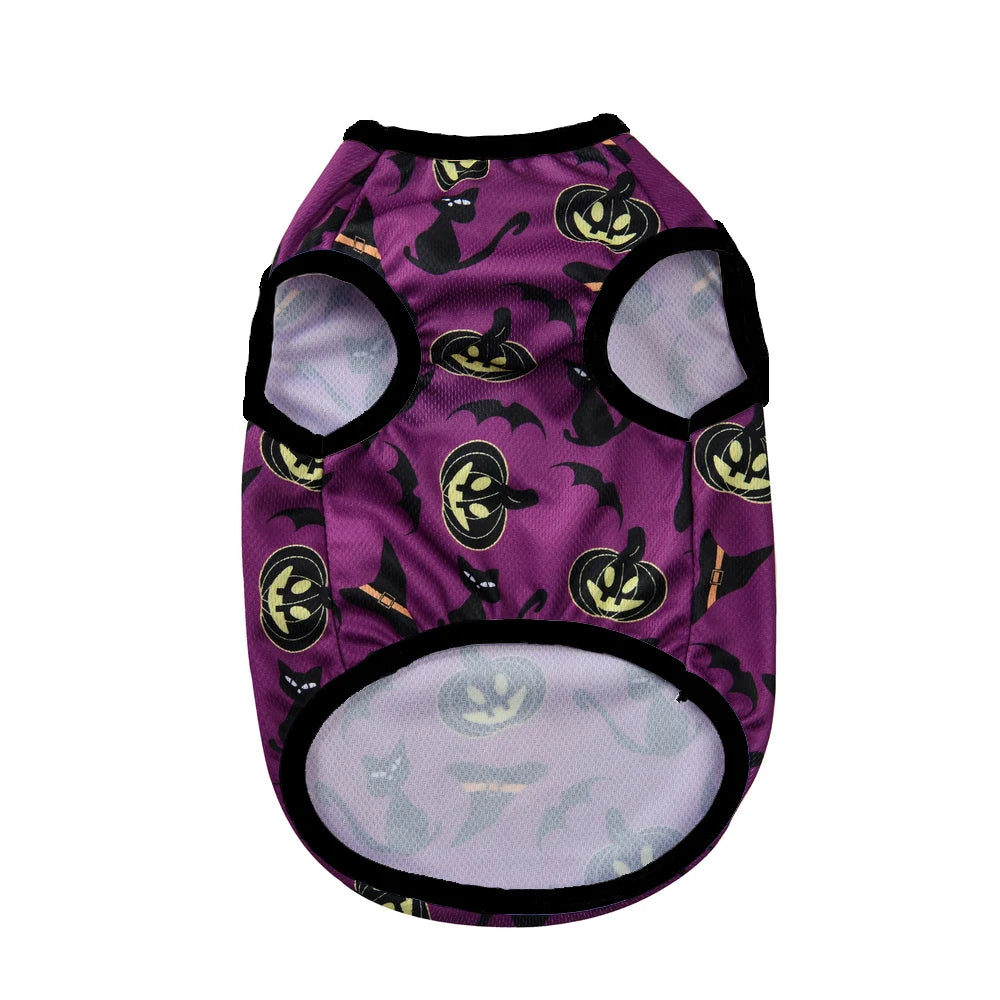 Dog Clothes For Small Medium Dogs Cats Halloween Pumpkin Paw Print Puppy Vest Coat Chihuahua Yorkies Costumes Pet Party Clothing