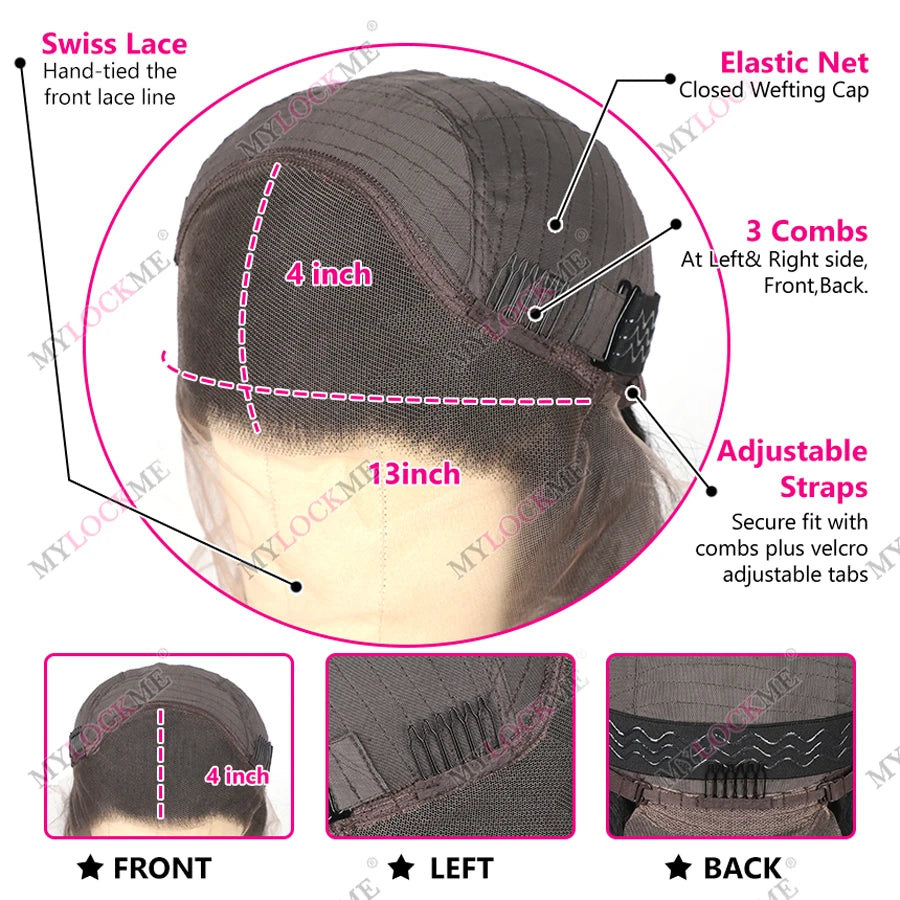 Smooth Straight Human Hair Lace Frontal Wig Straight 13x4 13x6 360 Full Lace Front Wigs Human Hair Brazilian Remy Hair 200%