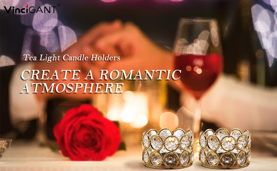 24PCS Crystal Gold Votives Candle Holder Elegant Decorative Tealight Candle Holders for Weddings Parties Chirstmas Gifts