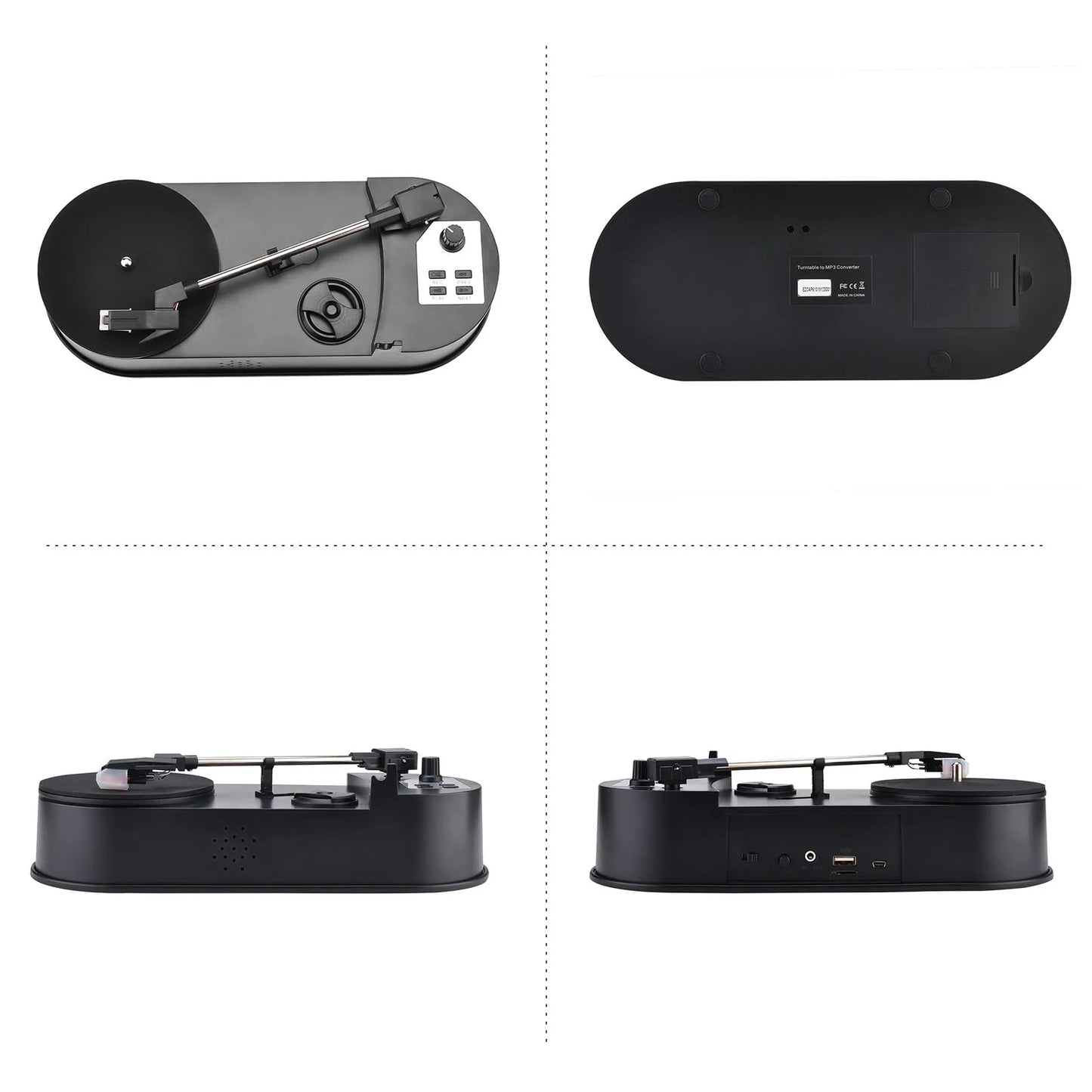 Radio Set 33/45 PRM LP Turntable to MP3 Converter Vinyl to MP3 Converter Turntable with 5V DC Adapter with Micro SD Card Slot