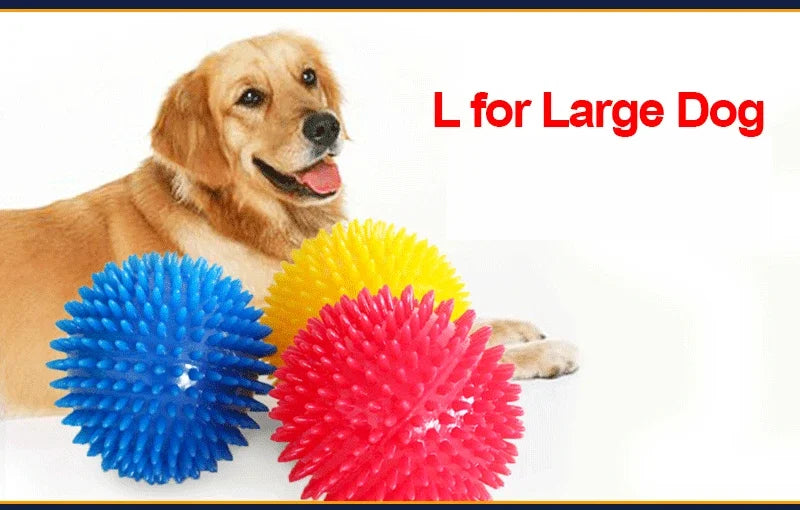 TPR Training Pet Teeth Chewing Toy Pet Dog Toys Puppy Sounding Toy Polka Squeaky Tooth Cleaning Ball for Small and Medium Dogs