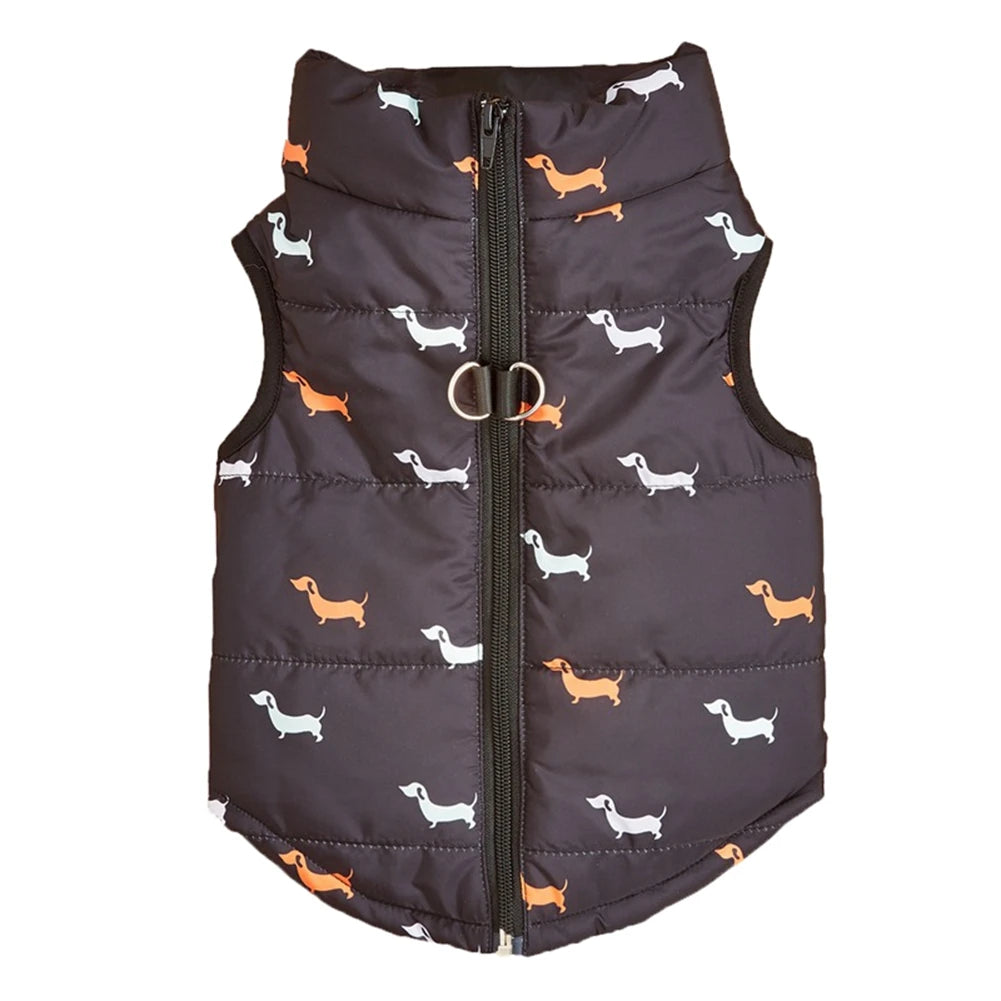 Pet Cats Dogs Warm Zipper Traction Hole Cardigan Cotton Vest Pet Warm Clothes Dogs Autumn Winter Clothes Cardigan For Pets